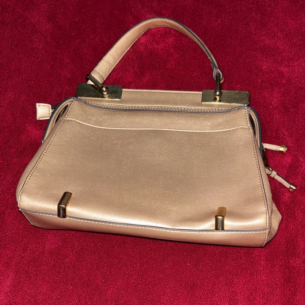 Aldo Metallic Tan Satchel